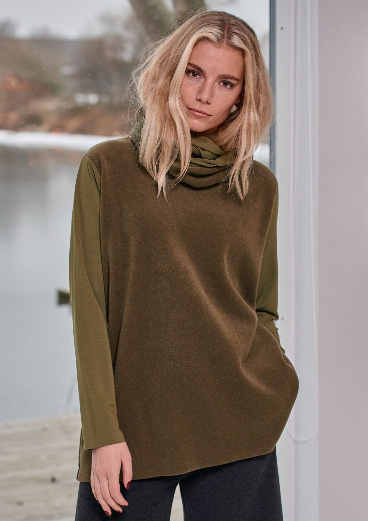 HENRIETTE STEFFENSEN COPENHAGEN BLUSEN MIX - 1375 BLUSER MOSS/MOSS 640