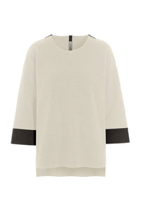 BLUSE 2 FARBIGE - 1371 - KIT/CHOKOLATE