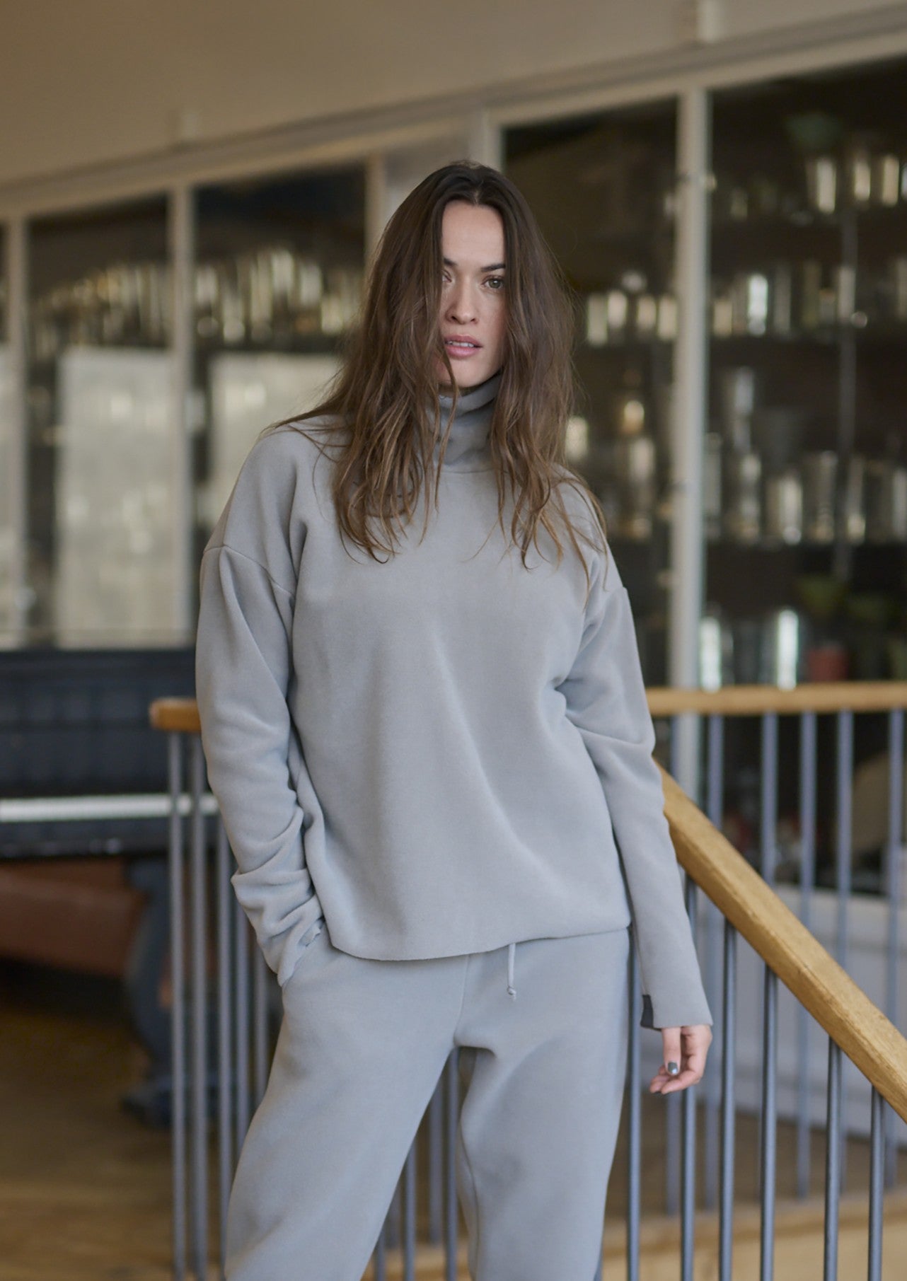 HENRIETTE STEFFENSEN COPENHAGEN BLUSE HOHER KRAGEN - 1360 BLUSER ELEPHANT 654