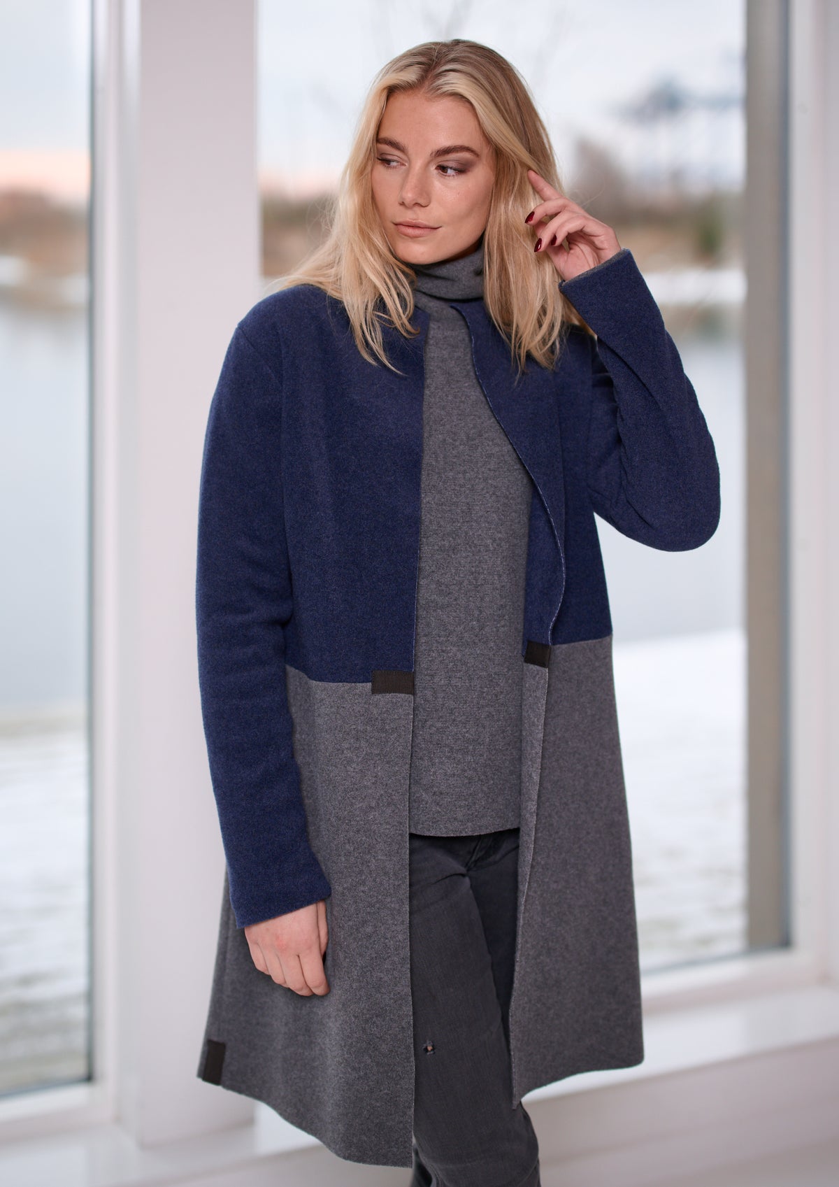HENRIETTE STEFFENSEN COPENHAGEN BLUSE HOHER KRAGEN - 1360 BLUSER GREY 905