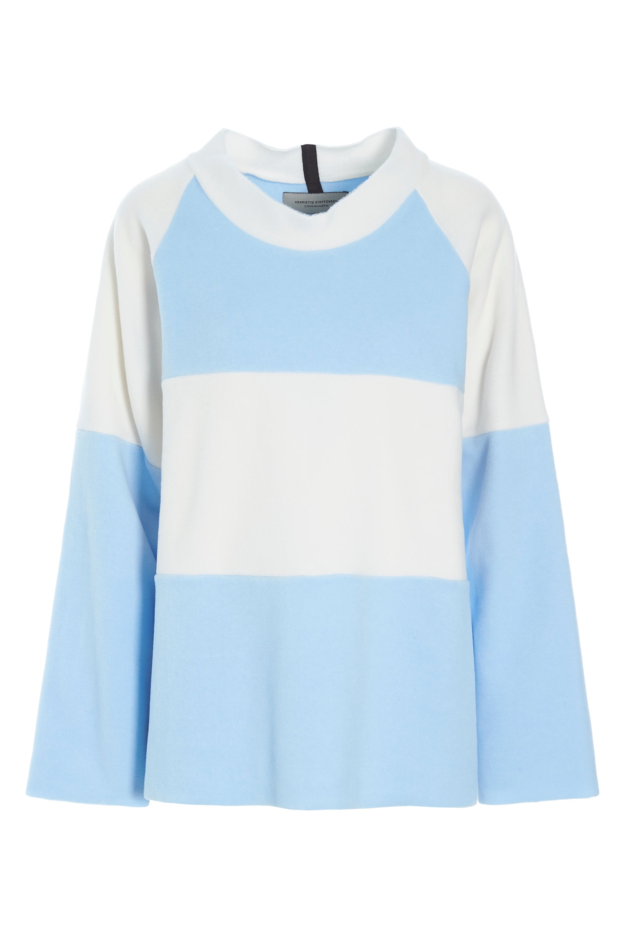 HENRIETTE STEFFENSEN COPENHAGEN BLUSE LOCKERER PASSFORM - 1357 BLUSER BABY BLUE/OFF WHITE 692