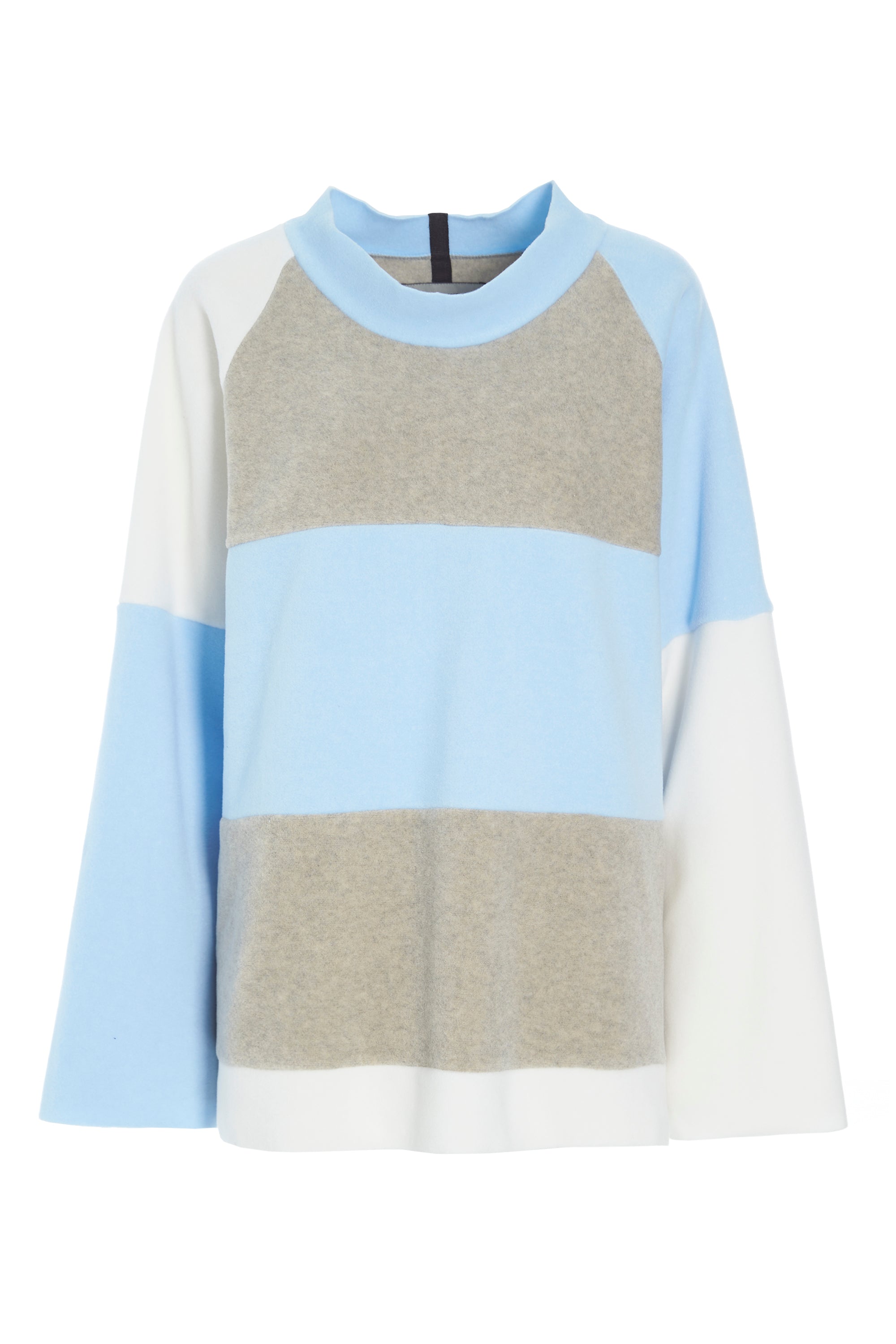 HENRIETTE STEFFENSEN COPENHAGEN BLUSE LOCKERER PASSFORM - 1357 BLUSER BABY BLUE/OFF WHITE/SAND