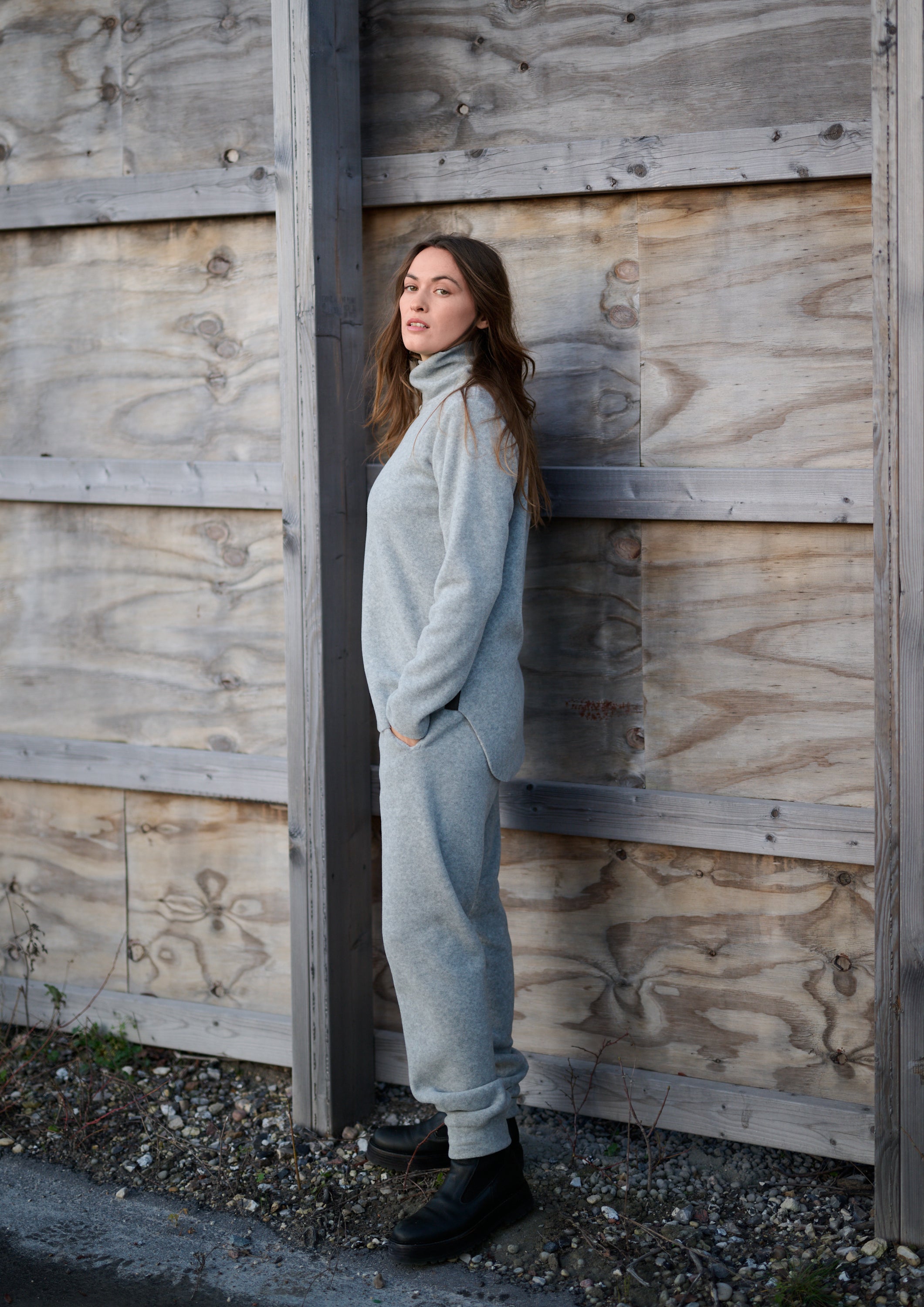HENRIETTE STEFFENSEN COPENHAGEN BLUSE MIT HOHE HALS - 1348 BLUSER LIGHT GREY 876