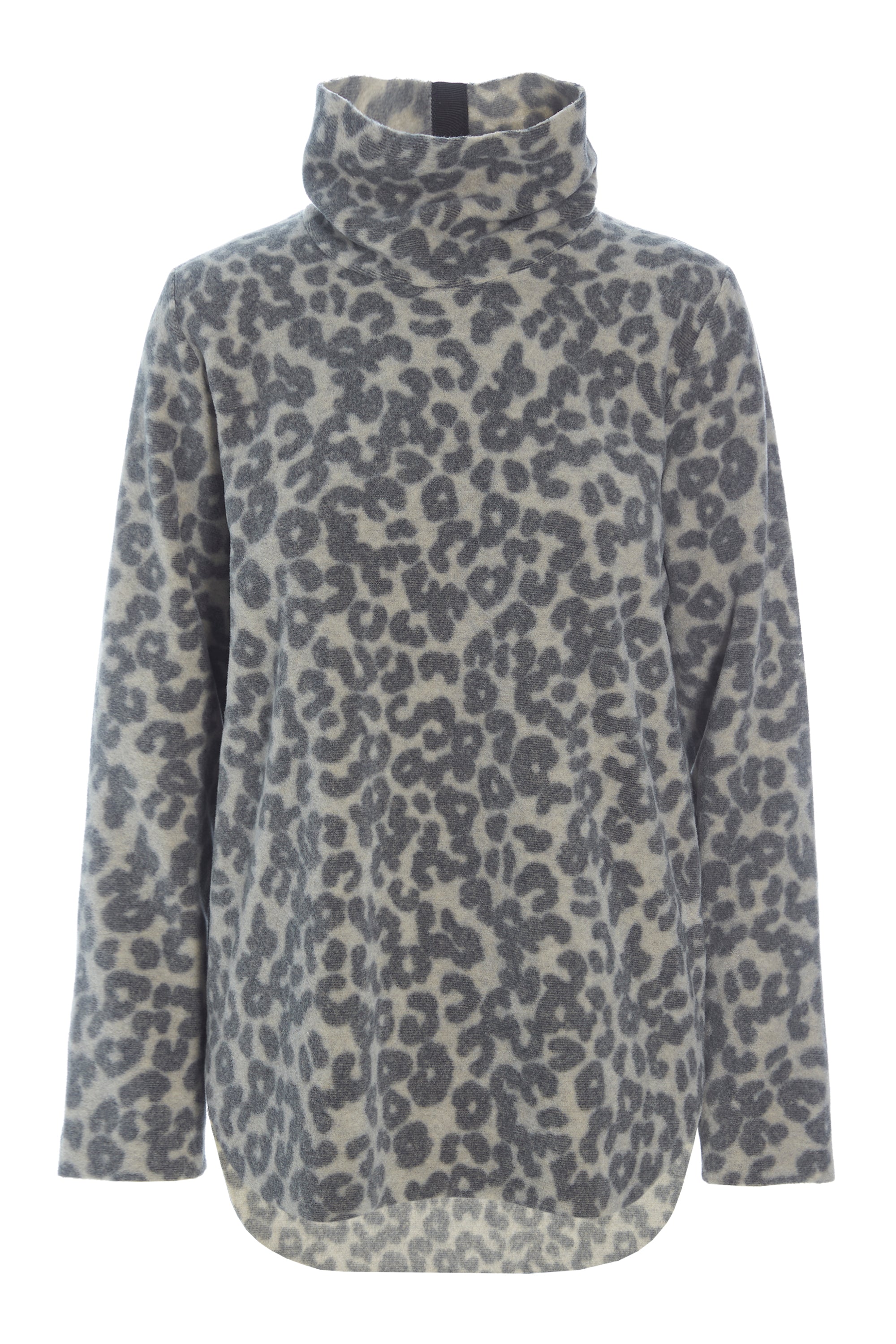 HENRIETTE STEFFENSEN COPENHAGEN BLUSE MIT HOHE HALS - 1348P BLUSER LEOPARD grey 105