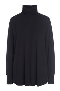 BLUSE MIT HOHE HALS - 96077 - BLACK