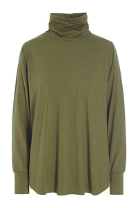 BLUSE MIT HOHE HALS - 96077 - MOSS