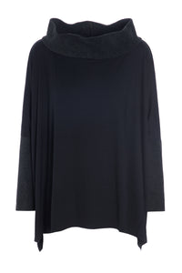 BLUSE MIT OFFENEM HALS - 1319MIX - SOFT BLACK/BLACK