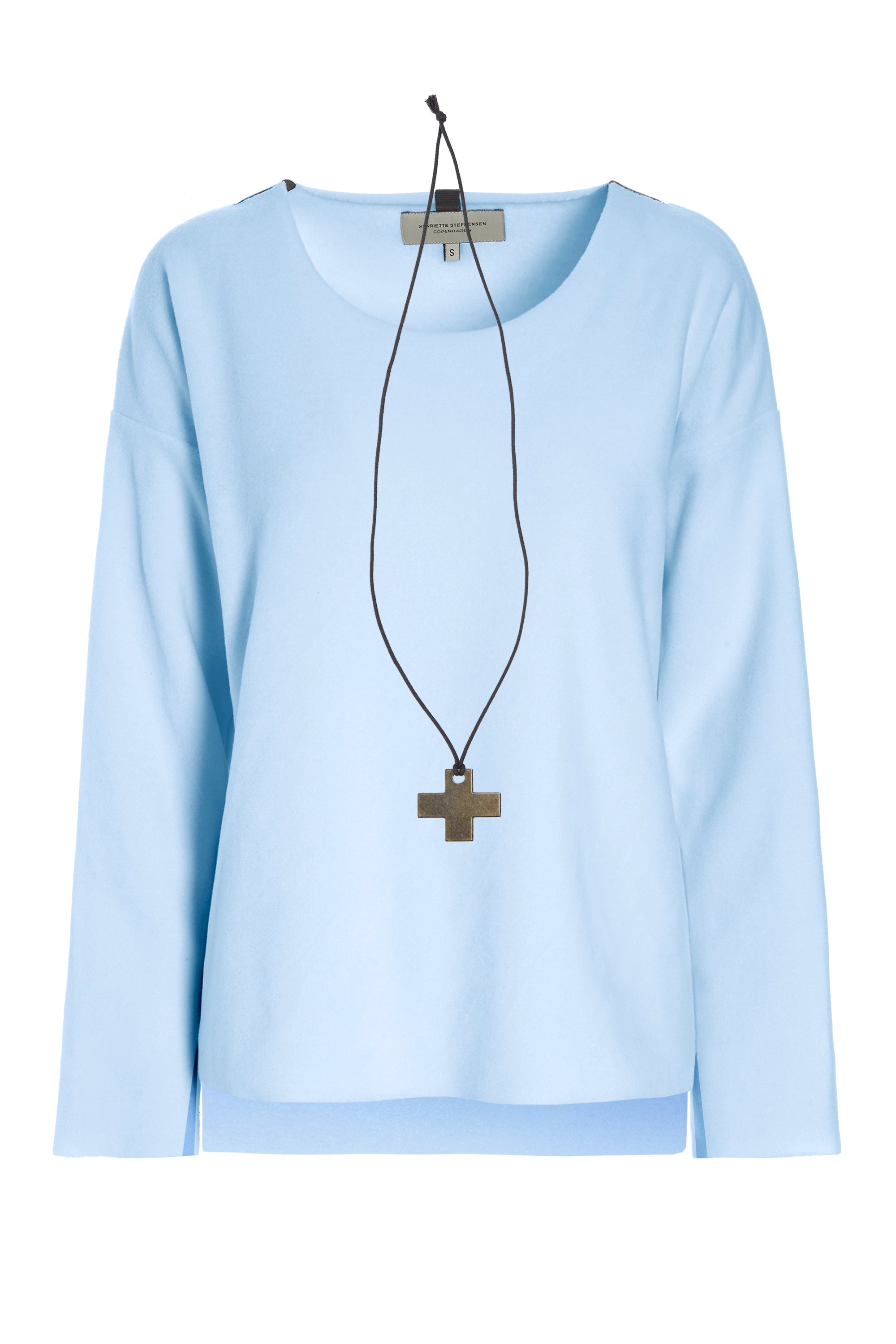 HENRIETTE STEFFENSEN COPENHAGEN BLUSE MIT RUNDEM HALS - 1355 BLUSER BABY BLUE 671