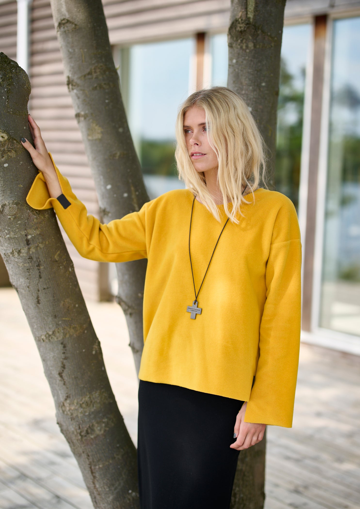 HENRIETTE STEFFENSEN COPENHAGEN BLUSE MIT RUNDEM HALS - 1355 BLUSER SAFRAN 701