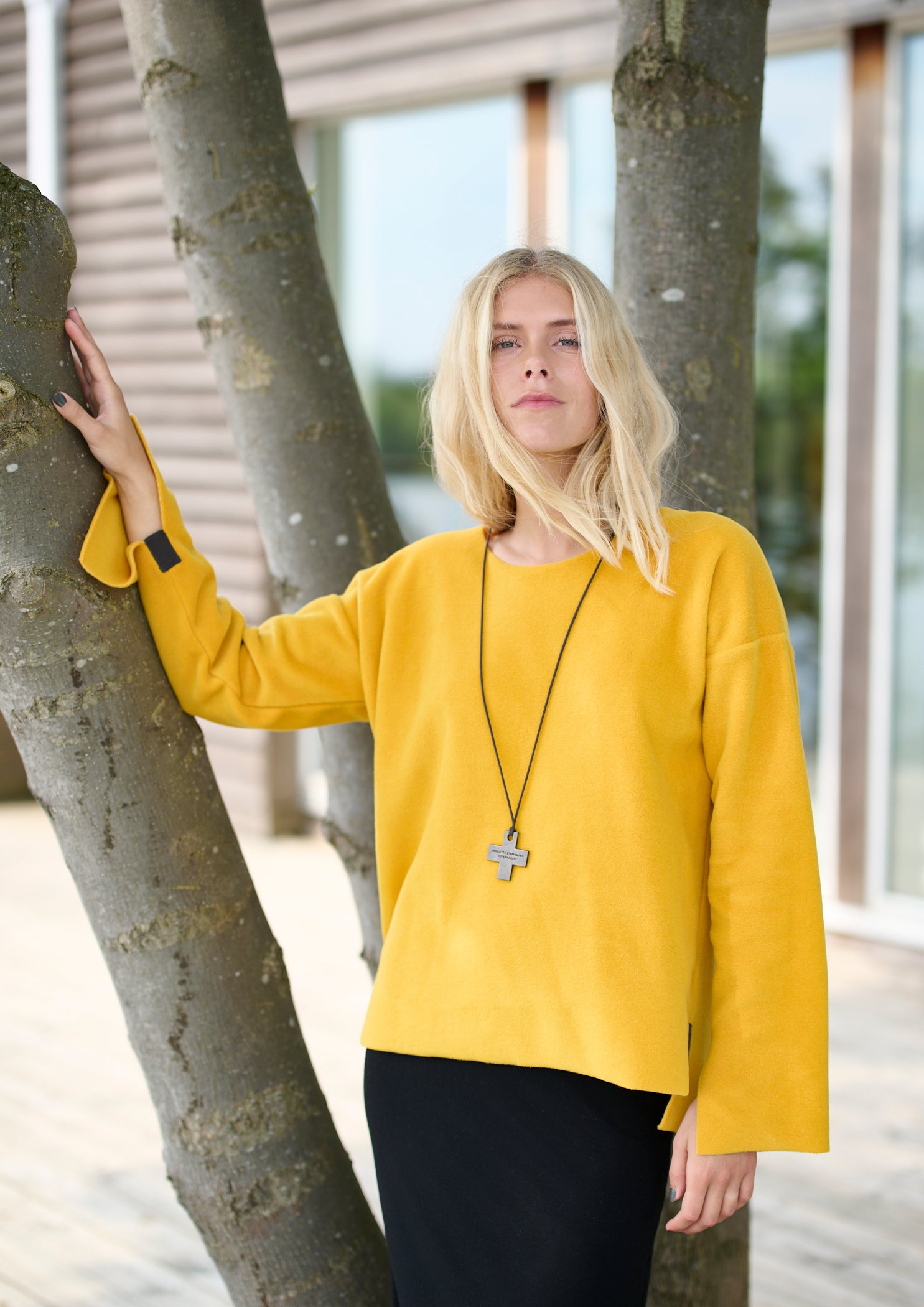 HENRIETTE STEFFENSEN COPENHAGEN BLUSE MIT RUNDEM HALS - 1355 BLUSER SAFRAN 701