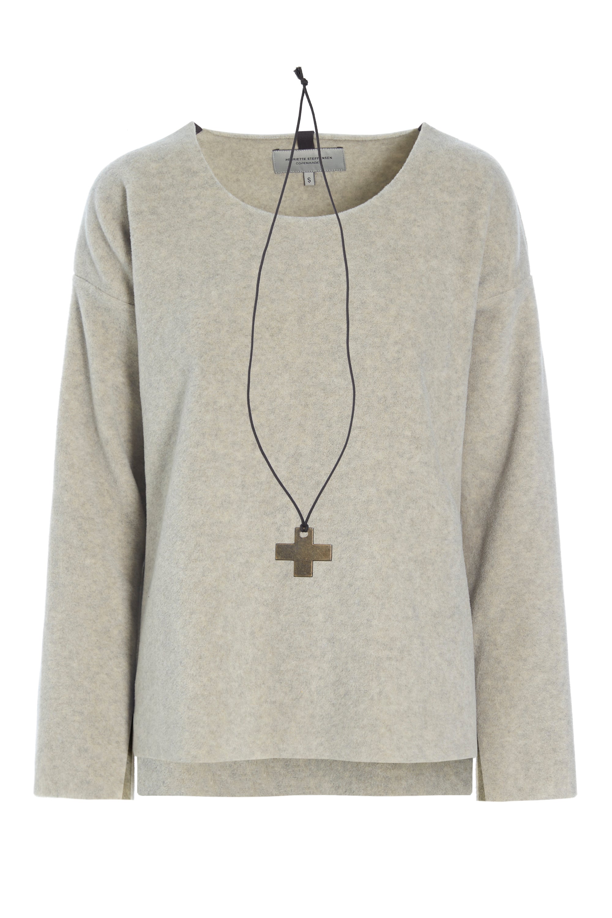 HENRIETTE STEFFENSEN COPENHAGEN BLUSE MIT RUNDEM HALS - 1355 BLUSER SAND 805