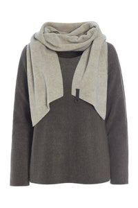 BLUSE MIT SCHAL - 1325 - BARK/SAND