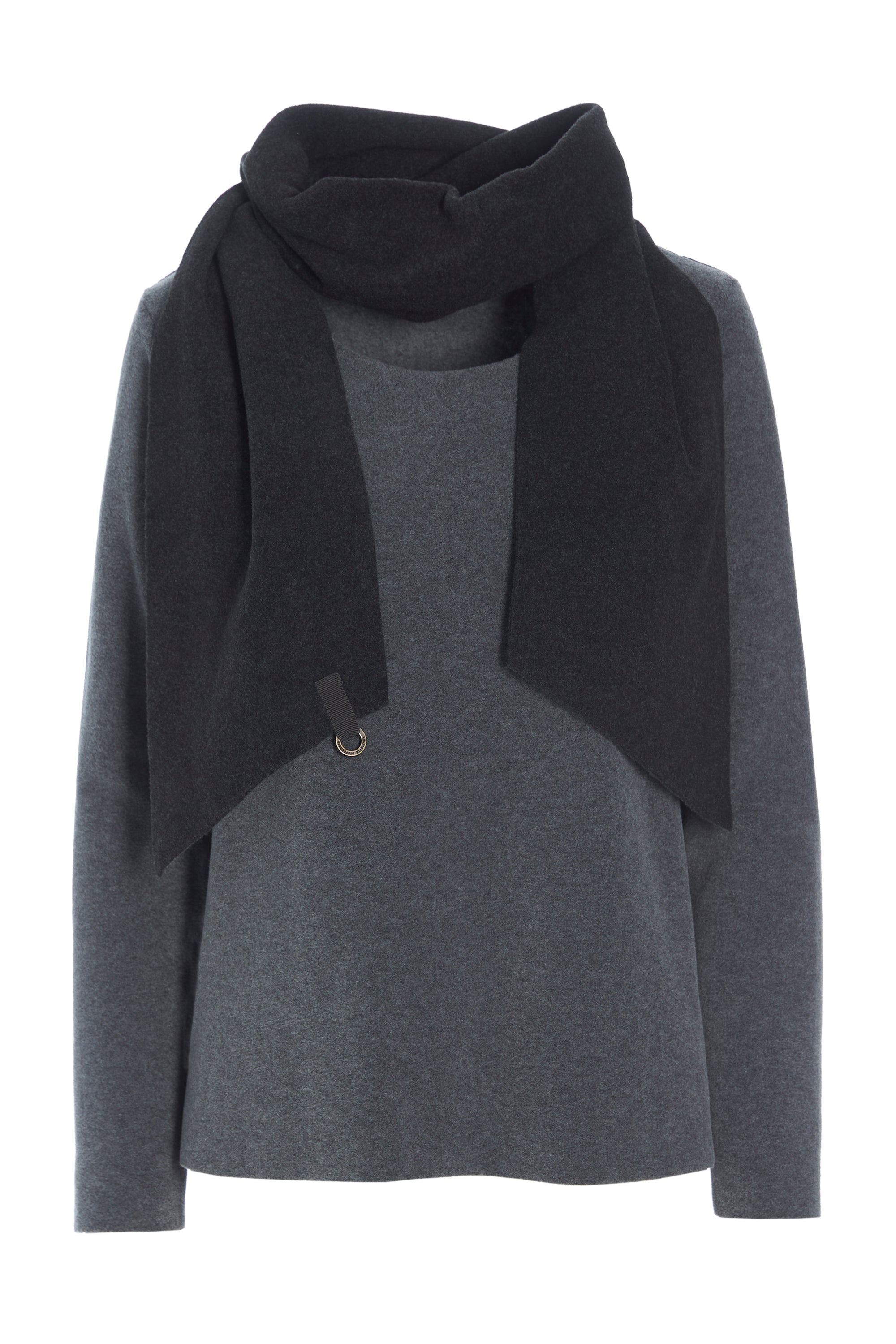 HENRIETTE STEFFENSEN COPENHAGEN BLUSE MIT SCHAL - 1325 BLUSER GREY/SOFT BLACK 647