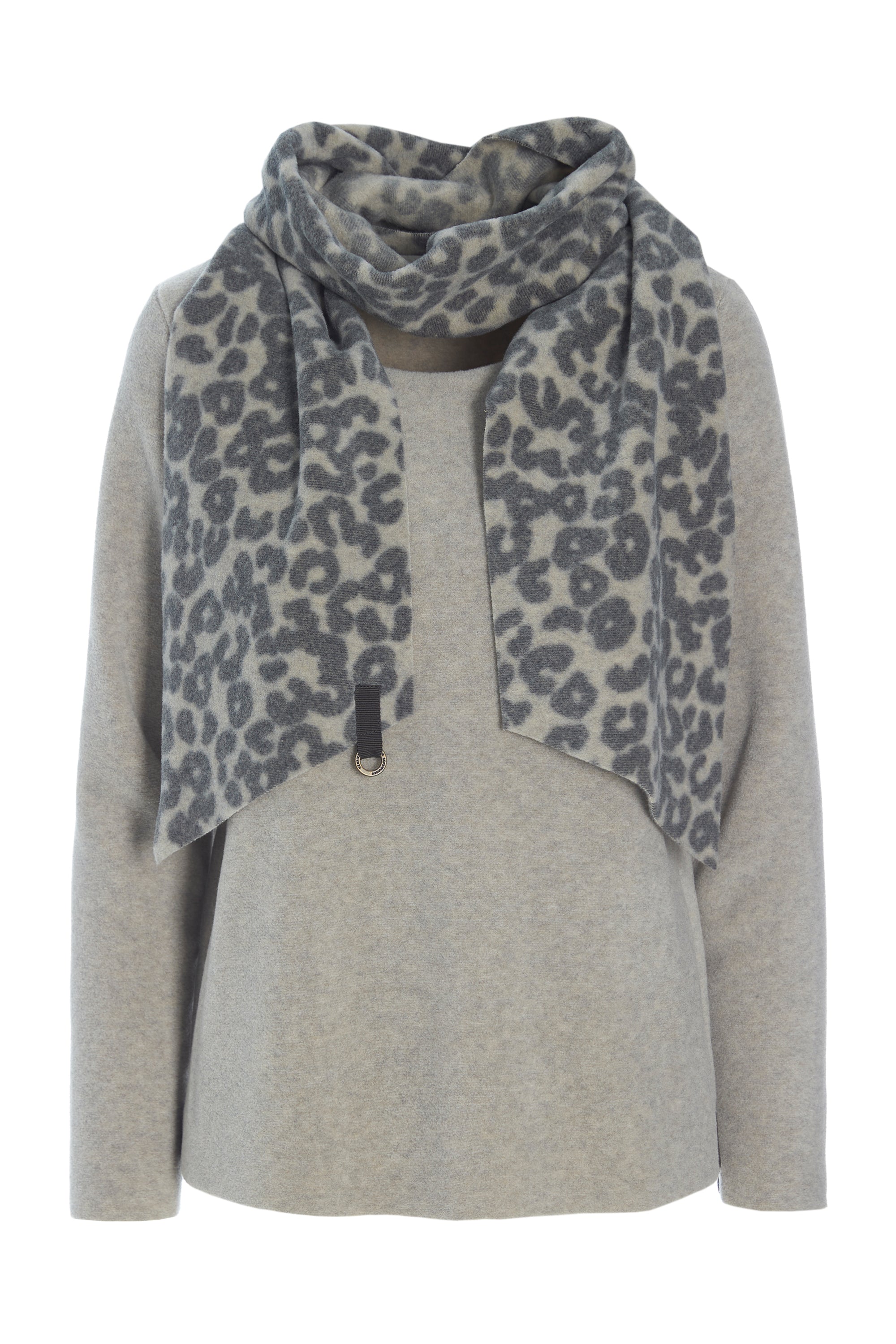 HENRIETTE STEFFENSEN COPENHAGEN BLUSE MIT SCHAL - 1325 BLUSER SAND / LEOPARD 470