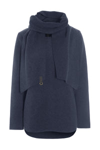 BLUSE MIT SCHAL - 1373 - EVENING BLUE