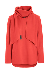 BLUSE MIT SCHAL - 1373 - TOMATO