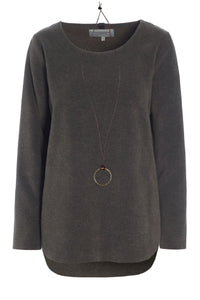 BLUSE MIT SIGANTUR HALSSCHMUCK - 1332 - BARK