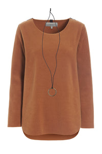 BLUSE MIT SIGANTUR HALSSCHMUCK - 1332 - RUST