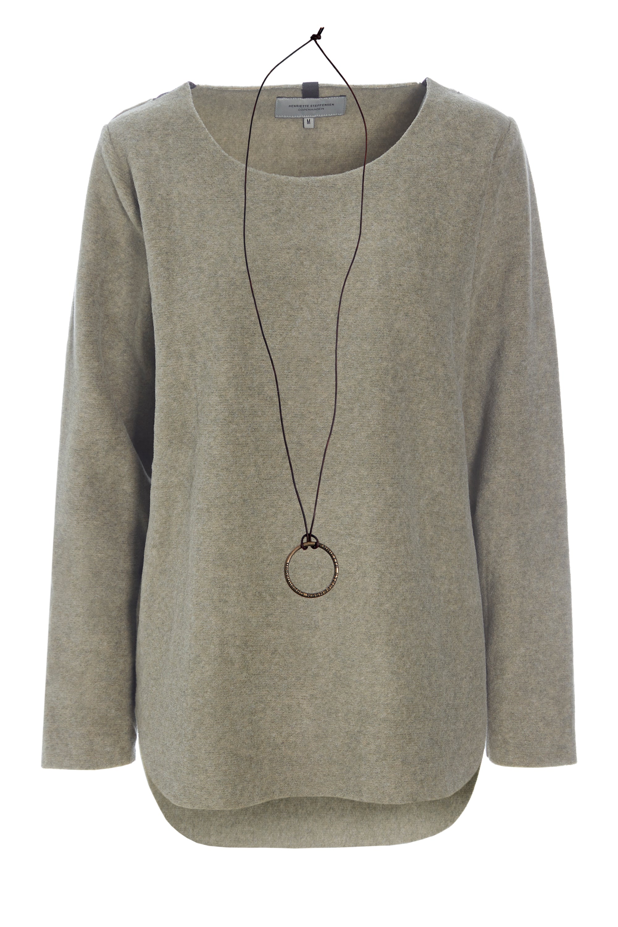 HENRIETTE STEFFENSEN COPENHAGEN BLUSE MIT SIGANTUR HALSSCHMUCK - 1332 BLUSER SOFT MELANGE