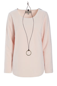BLUSE MIT SIGANTUR HALSSCHMUCK - 1332 - SOFT ROSE