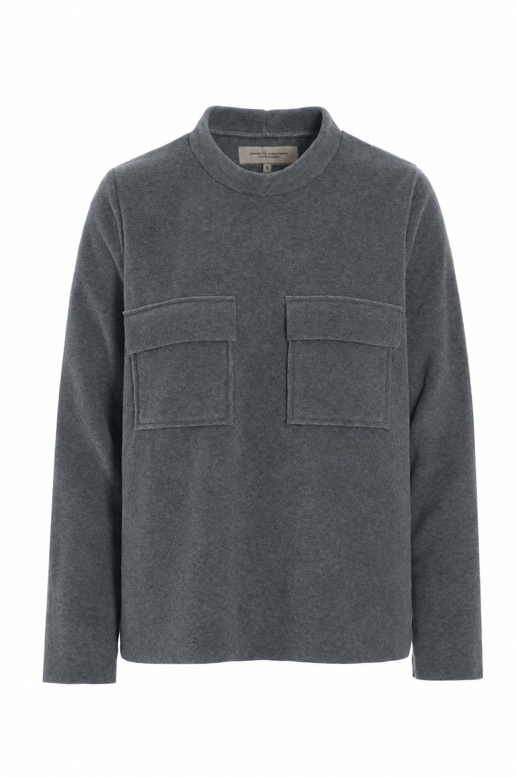 HENRIETTE STEFFENSEN COPENHAGEN BLUSE MIT TASCHEN - 1415 BLUSER GREY 905