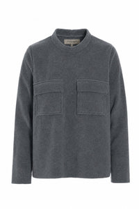 BLUSE MIT TASCHEN - 1415 - GREY