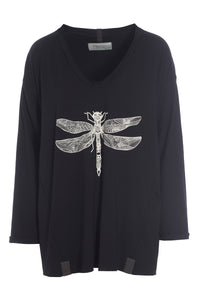 BLUSE M/ GRAFIKDRUCK - 96068 - BLACK