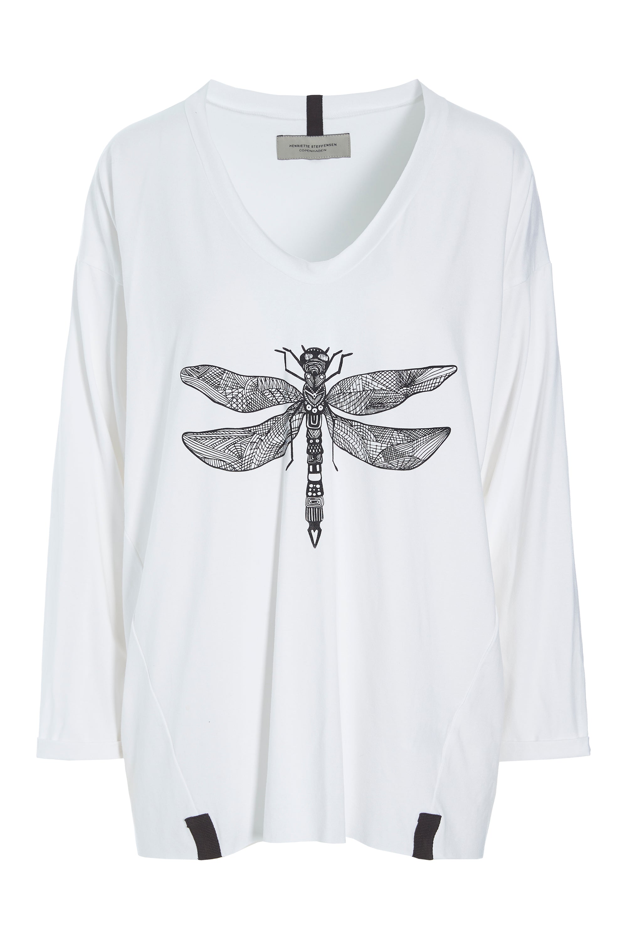 HENRIETTE STEFFENSEN COPENHAGEN BLUSE M/ GRAFIKDRUCK - 96068 BLUSER WHITE 816