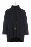 BLUSE M/HALSKETTE - 96100 - BLACK