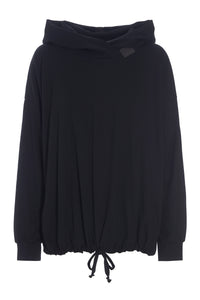 BLUSE M/KAPUZE - 96059 - BLACK