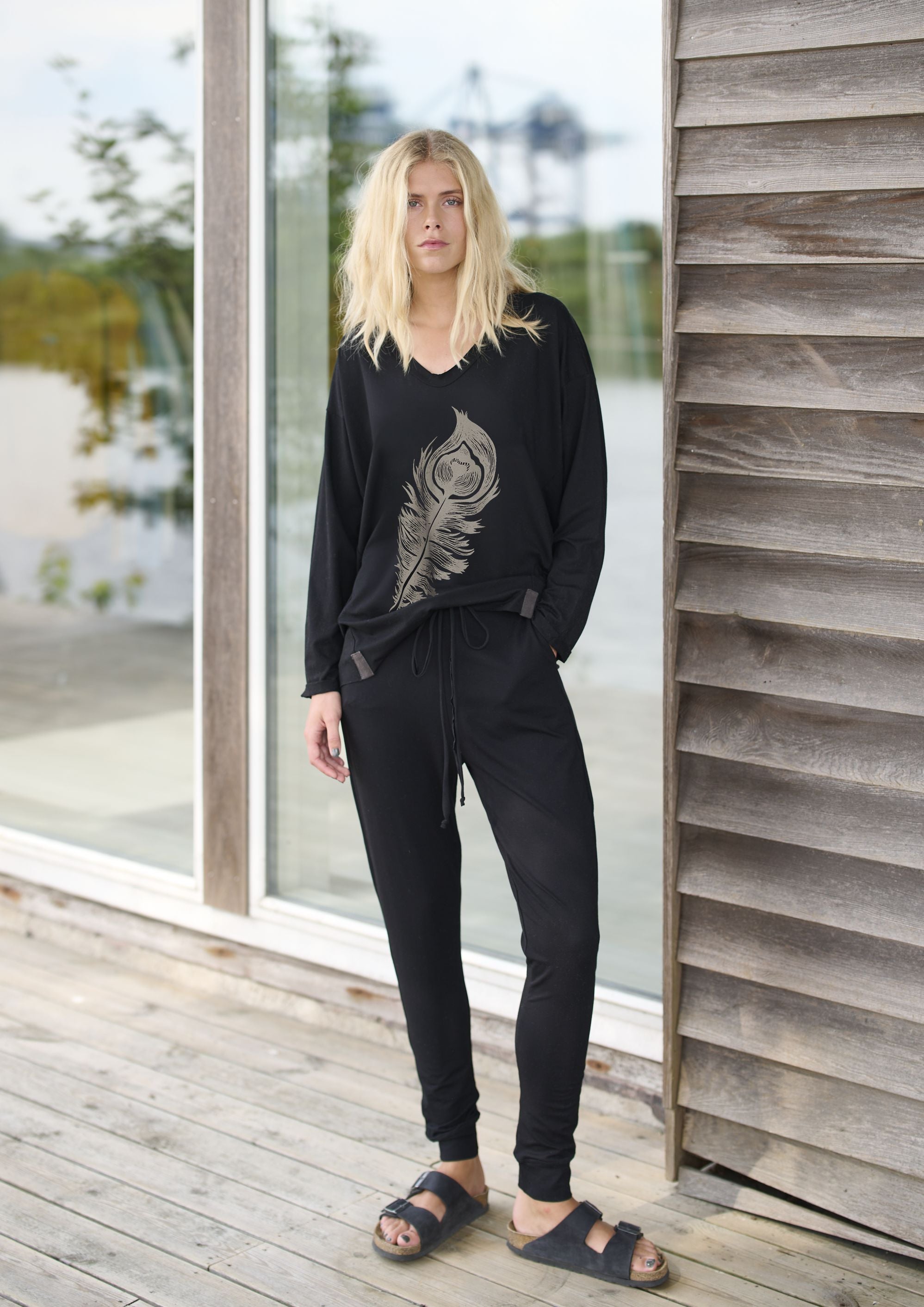 HENRIETTE STEFFENSEN COPENHAGEN BLUSE M/PRINT - 96062 BLUSER BLACK 900