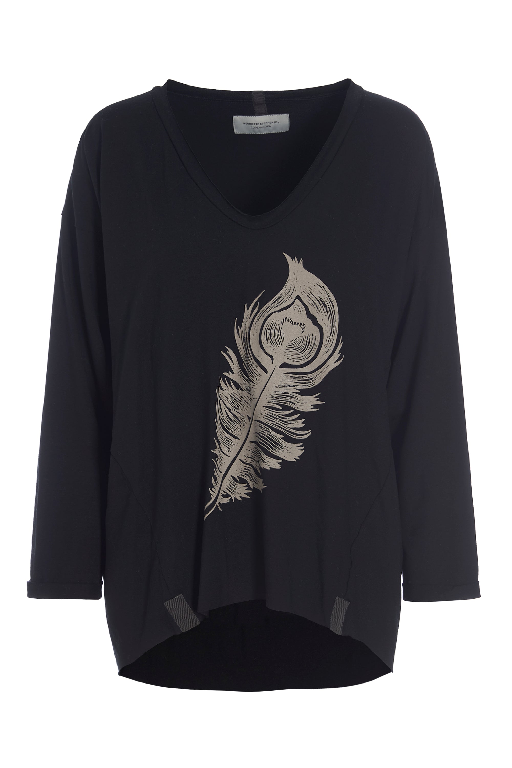 HENRIETTE STEFFENSEN COPENHAGEN BLUSE M/PRINT - 96062 BLUSER BLACK 900