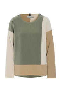 BLUSE PATCH - 1407 - DUSTY GREEN /KIT/CAMEL