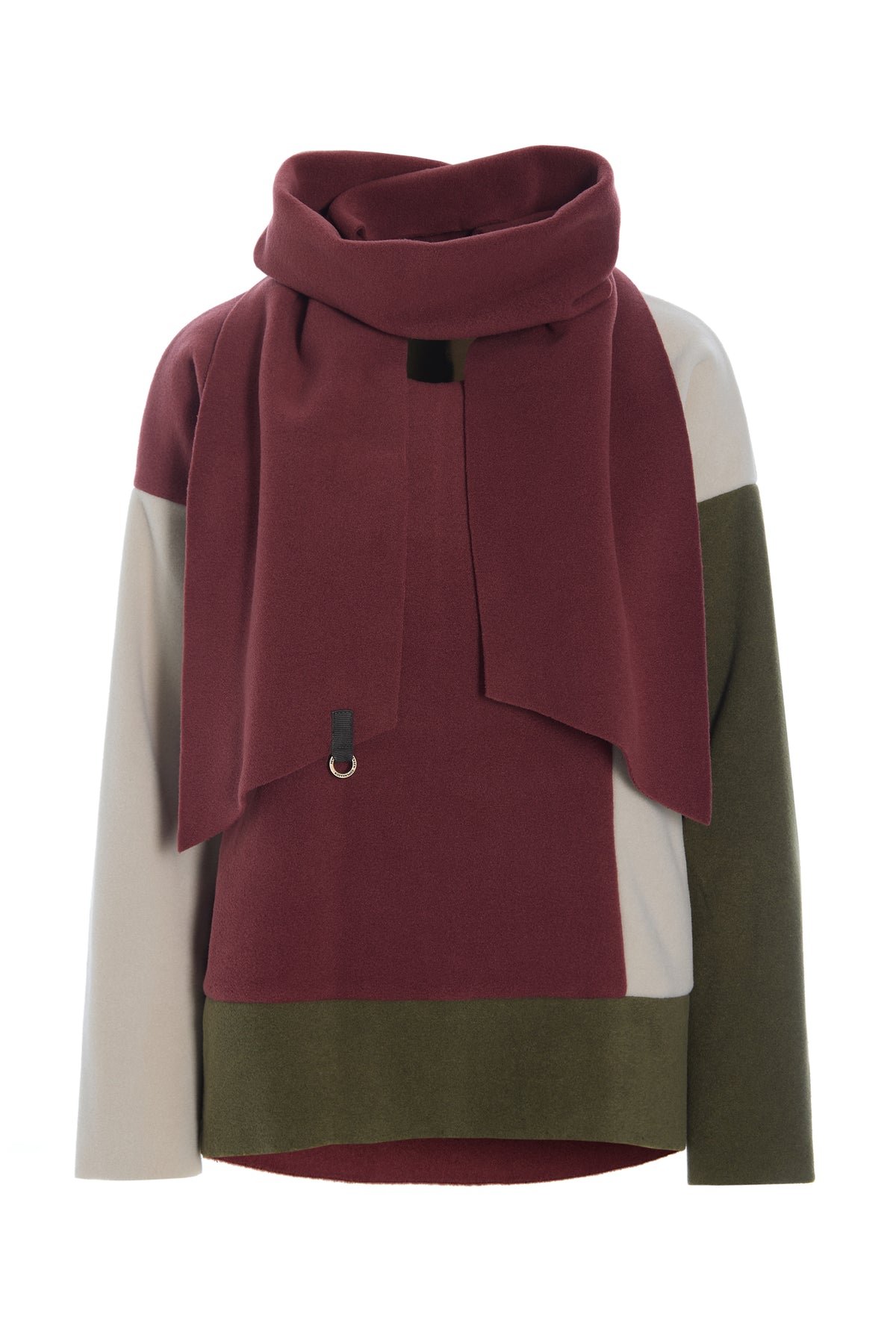 HENRIETTE STEFFENSEN COPENHAGEN BLUSE PATCH MIT SCHAL - 1412 BLUSER BORDEAUX/KIT/MOSS 118