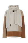 BLUSE PATCH MIT SCHAL - 1412 - CAMEL/KIT/RUST