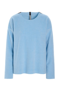 BLUSE RUNDEM AUSSCHNITT - 1359 - BABY BLUE