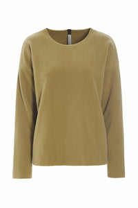 BLUSE RUNDEM AUSSCHNITT - 1359 - OLIVE