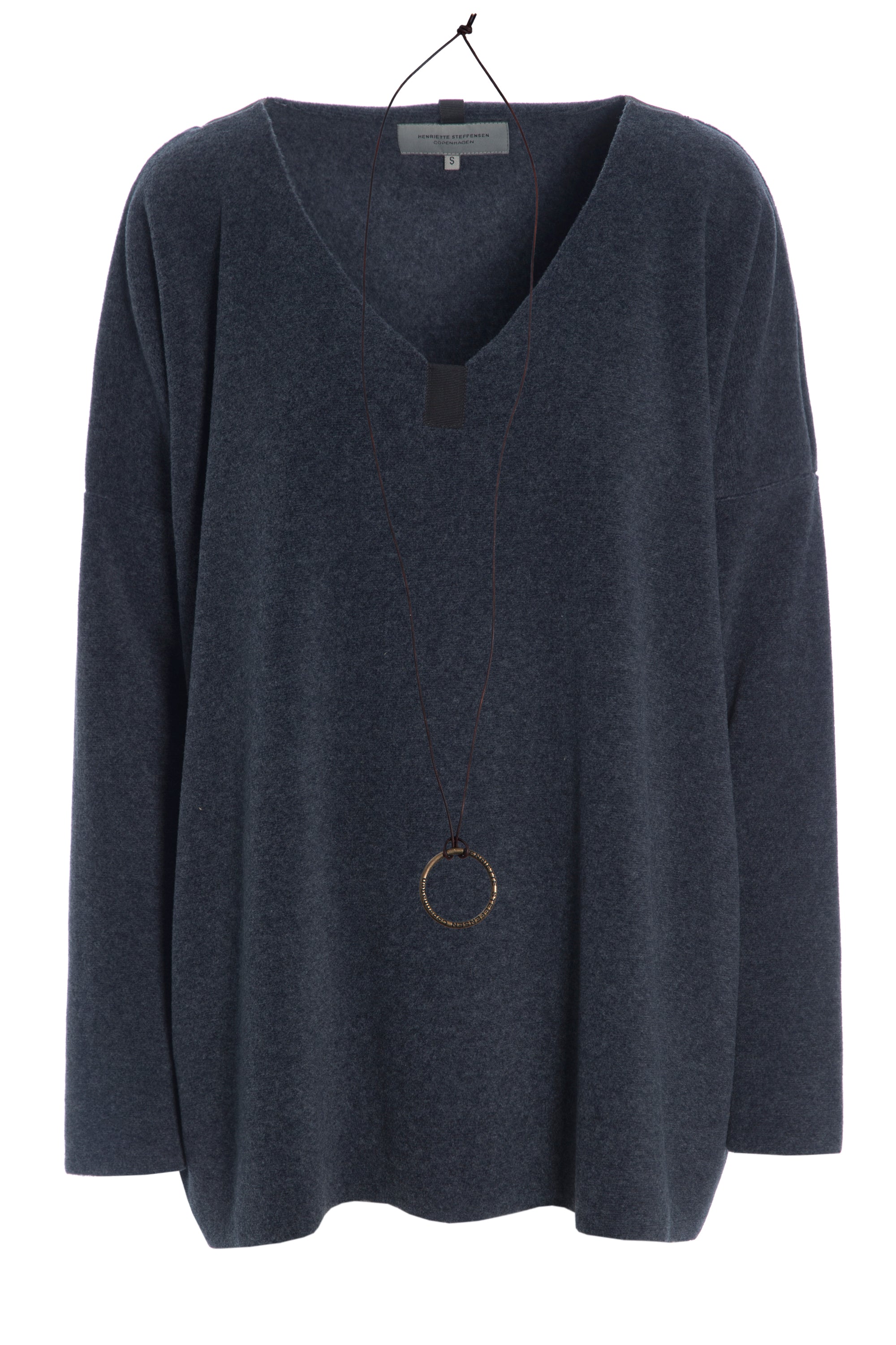 HENRIETTE STEFFENSEN COPENHAGEN BLUSE V-AUSSCHNITT - 1336 BLUSER DEEP BLUE 502