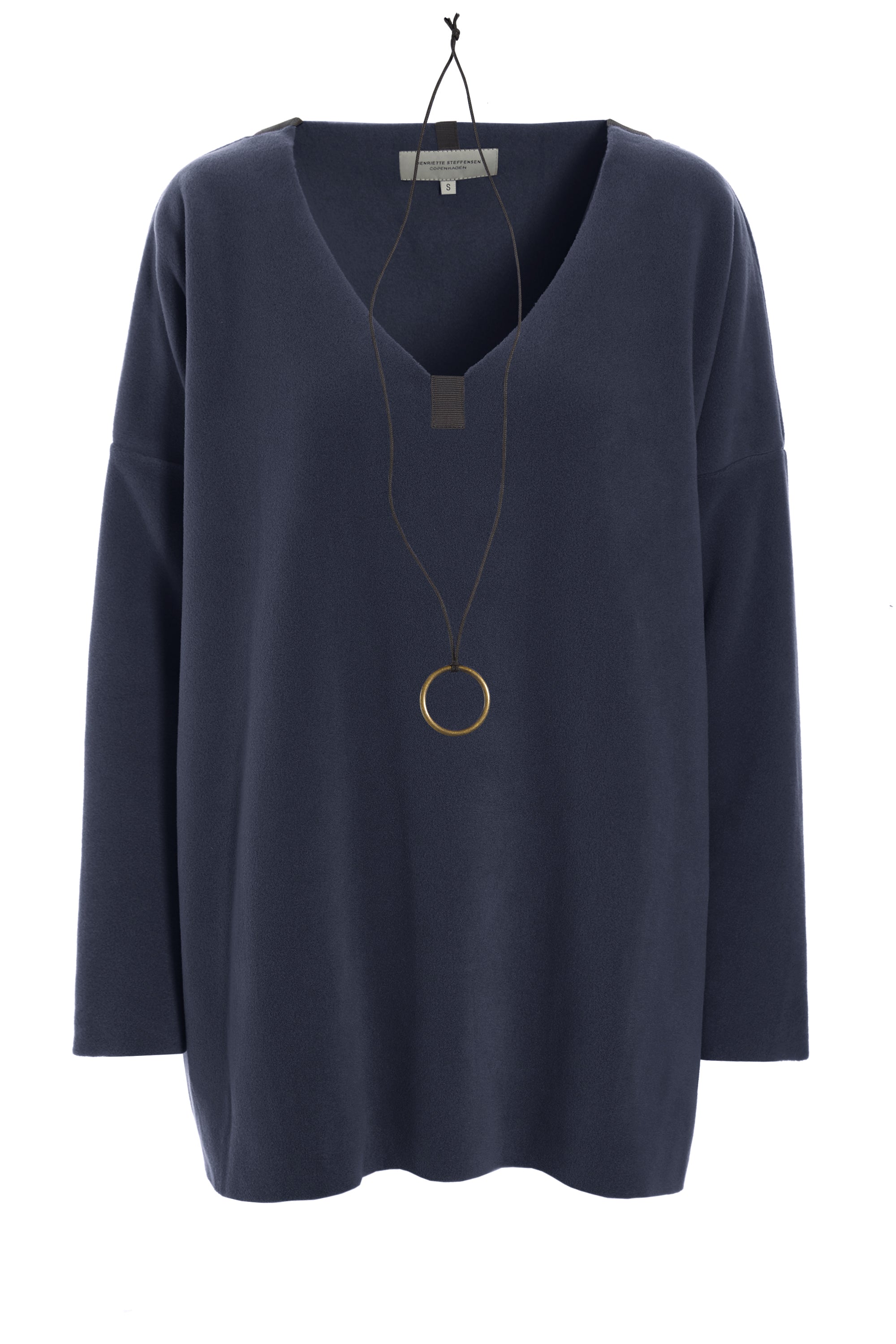 HENRIETTE STEFFENSEN COPENHAGEN BLUSE V-AUSSCHNITT - 1336 BLUSER EVENING BLUE 690