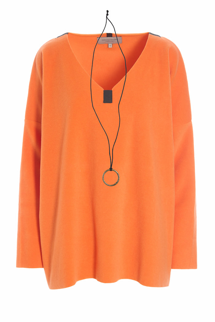 HENRIETTE STEFFENSEN COPENHAGEN BLUSE V-AUSSCHNITT - 1336 BLUSER ORANGE 773