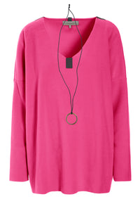 BLUSE V-AUSSCHNITT - 1336 - PINK