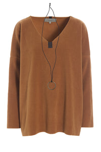 BLUSE V-AUSSCHNITT - 1336 - RUST