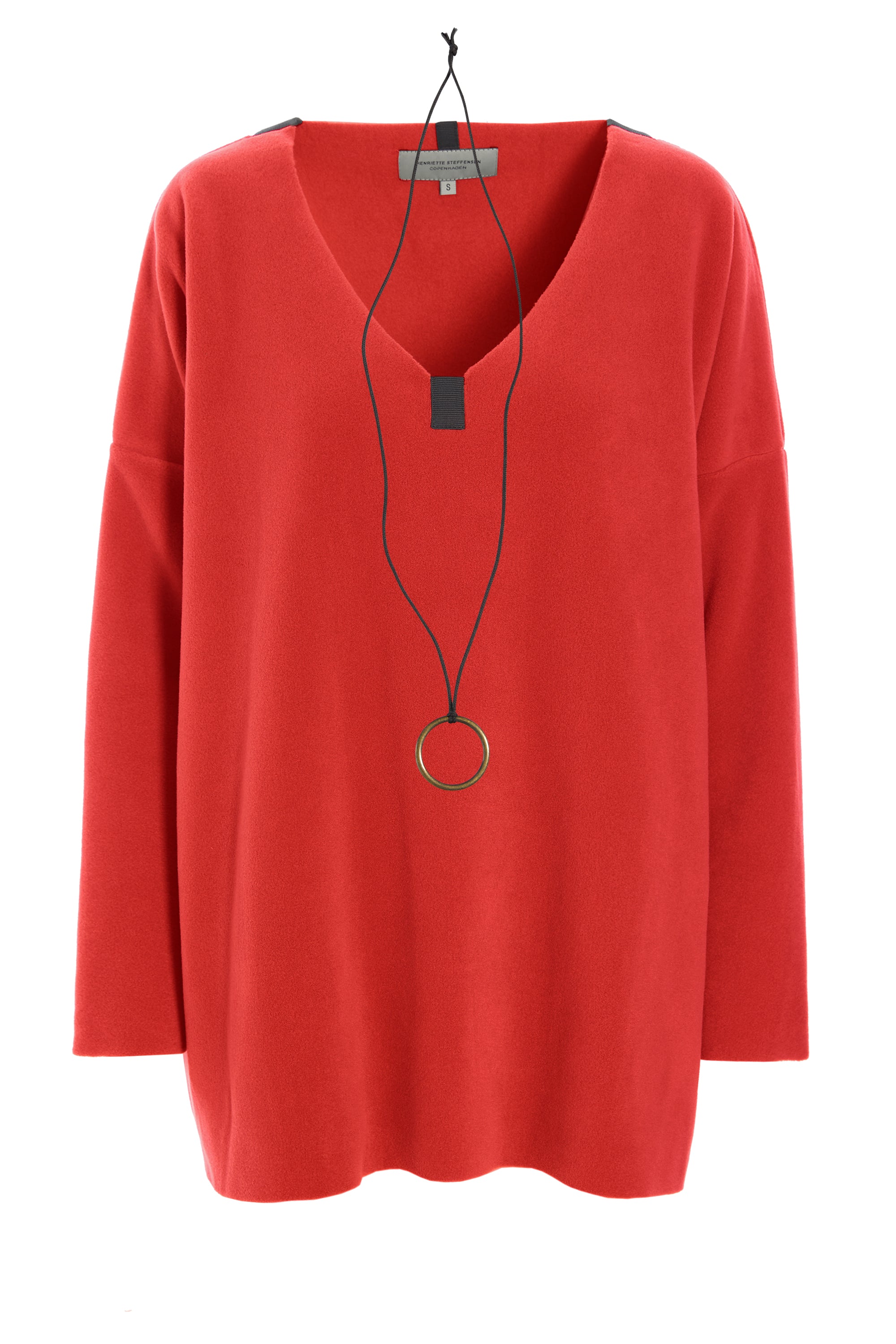 HENRIETTE STEFFENSEN COPENHAGEN BLUSE V-AUSSCHNITT - 1336 BLUSER TOMATO 845