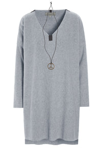 BLUSE V-AUSSCHNITT - 1367 - LIGHT GREY