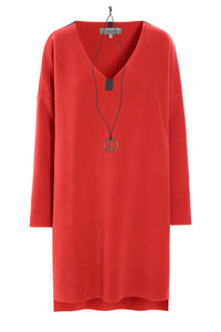 BLUSE V-AUSSCHNITT - 1367 - TOMATO