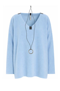 BLUSE V-AUSSCHNITT - 1410 - BABY BLUE