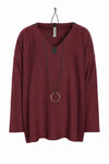 BLUSE V-AUSSCHNITT - 1410 - BORDEAUX