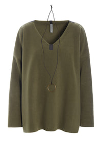 BLUSE V-AUSSCHNITT - 1410 - MOSS