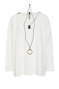 BLUSE V-AUSSCHNITT - 1410 - OFF WHITE
