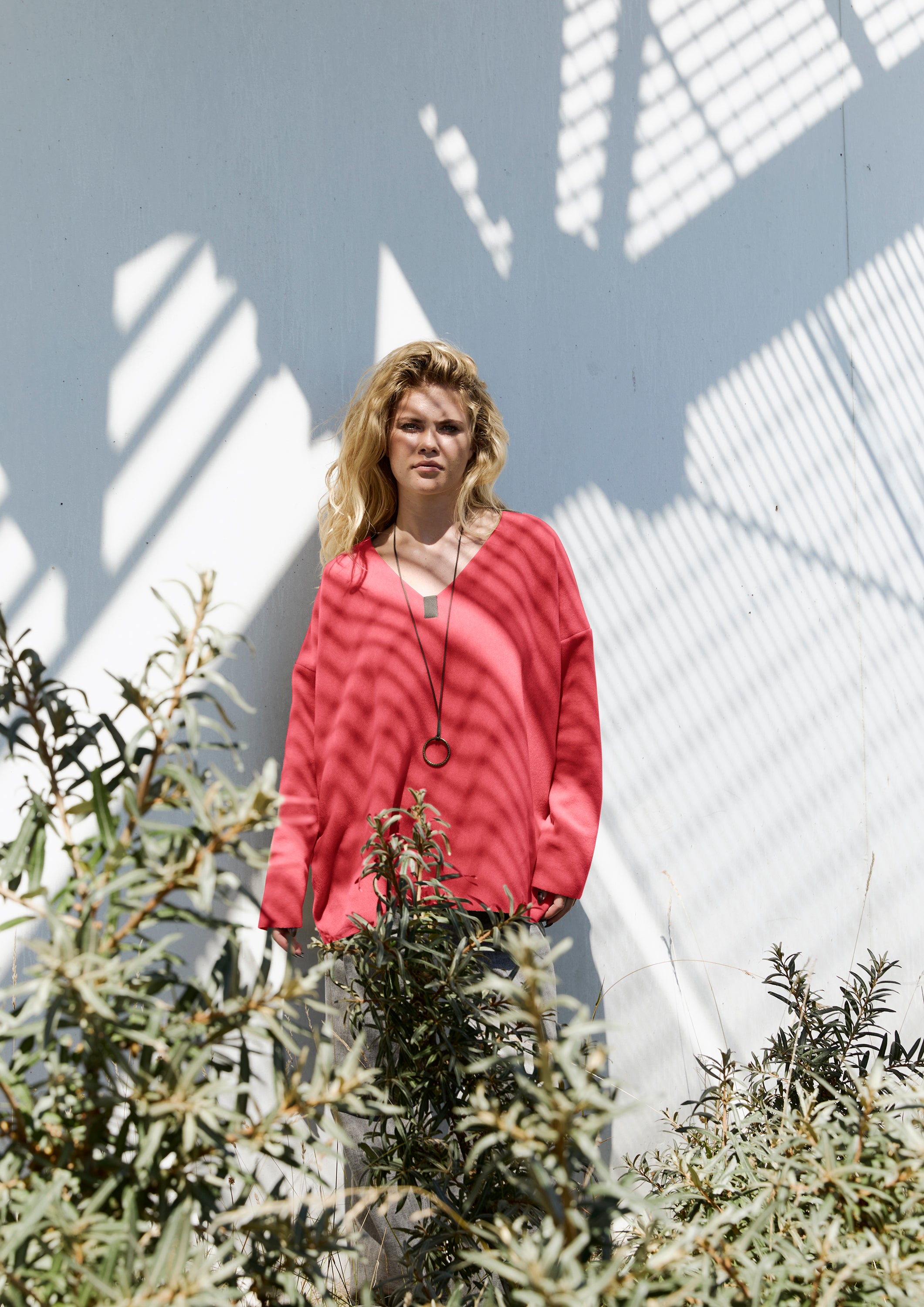 HENRIETTE STEFFENSEN COPENHAGEN BLUSE V-AUSSCHNITT - 1410 BLUSER SUNSET PINK 357